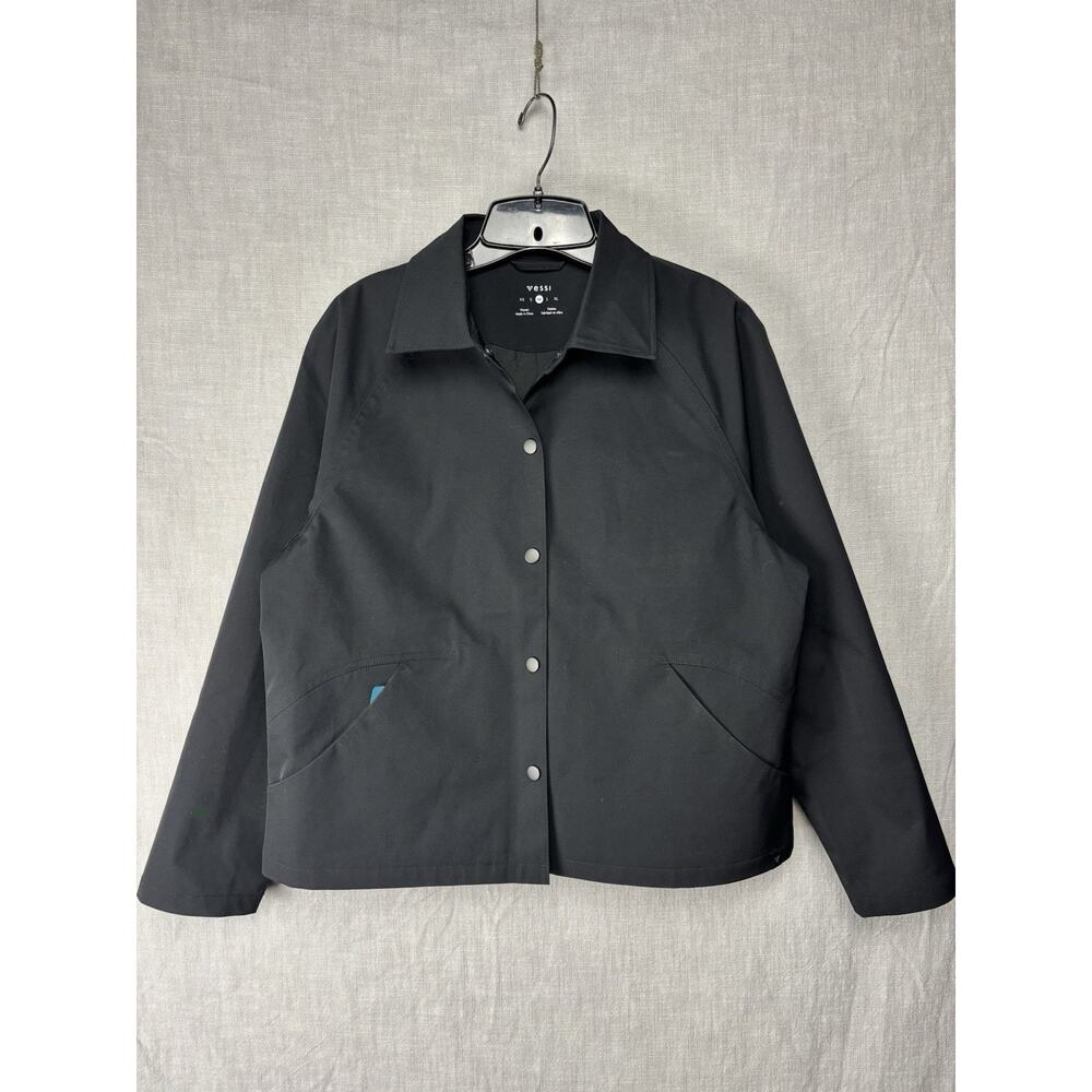 Vessi Westerly Coach Jacket Black Women's M Button Coat Waterproof EUC